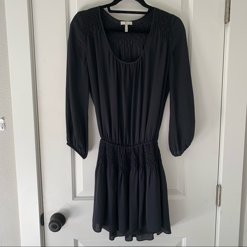 Joie Black Silk Long Sleeve Dress Extra Small